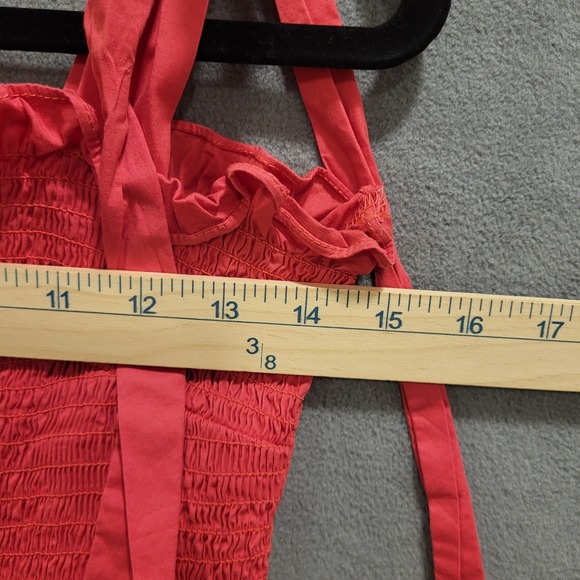 Tuckernuck Bow Tie Strap Midi Dress Womens Size Large Smocked Tiered Preppy Boho - Picture 6 of 7